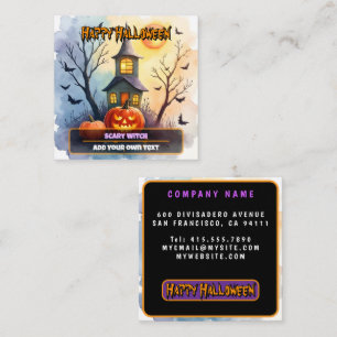 Skrämmande Söt Modern Halloween-samling Fyrkantigt Visitkort