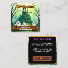 Skrämmande söt populär Halloween-samling Fyrkantigt Visitkort