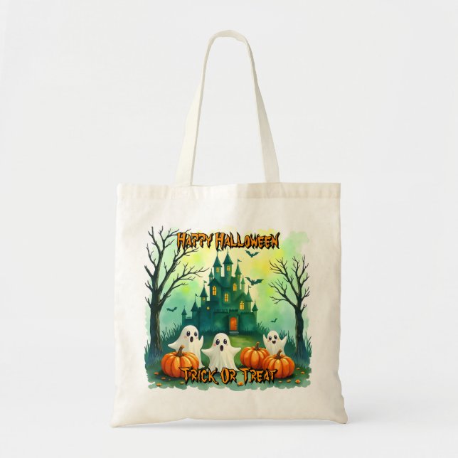 Skrämmande söt populär Halloween-samling Tygkasse (Framsidan)