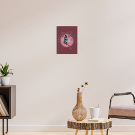 Skrämmande söt skelett-ballerina-affisch poster