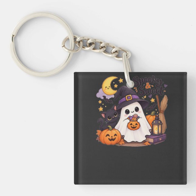 Skrämmande & söt spök Halloween-skjorta (Framsidan)