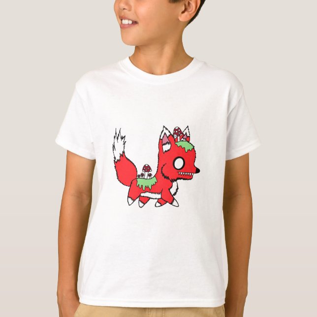 Skrämmande söt svamp räv barntröja t shirt (Framsida)