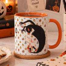 Skrämmande söt svart spökskål | Halloween-mugg