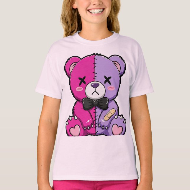 Skrämmande söt tudelad björn t shirt (Framsida)