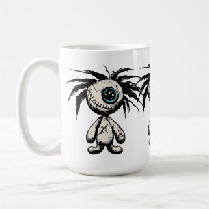 Skrämmande söt voodoo-docka illustration kaffemugg