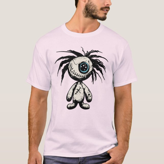 Skrämmande söt voodoo-docka illustration t shirt (Framsida)