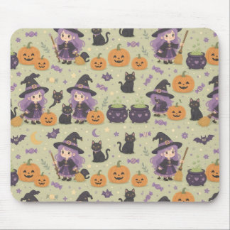 Skrämmande söta Halloween-häxor Musmatt Musmatta