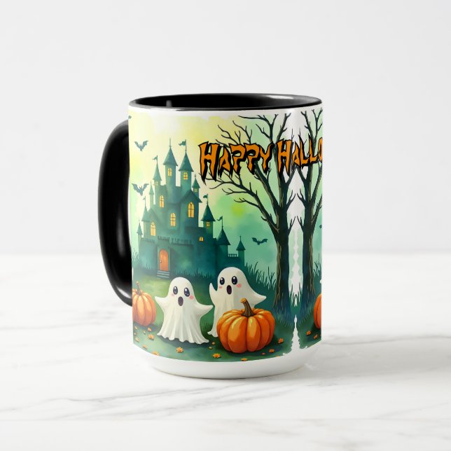 Skrämmande söta populära Halloween-samlingen Mugg (Framsida vänster)