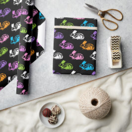 Skrämmande söta skelett påskkelinmönster presentpapper