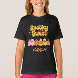 Skrämmande söta spöken pumpor godis majs Bow höst  T Shirt