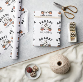 Skrämmande söta vibbar Coquette-spöke & pumpor Presentpapper