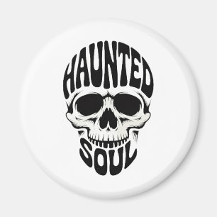 Skrämmande Soul Skull Typografi Magnet