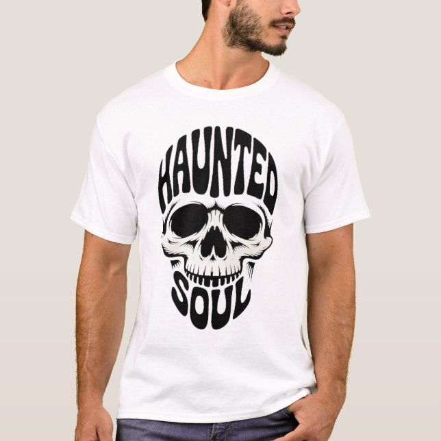 Skrämmande Soul Skull Typografi T Shirt (Framsida)