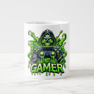 Skrämmande spelande – Halloween-spelare Ghost Cont Jumbo Mugg