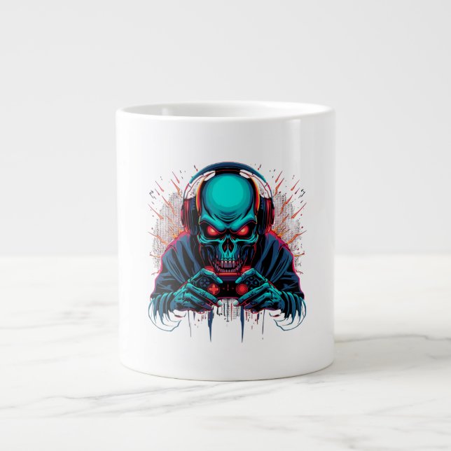 Skrämmande spelarläge aktivt fantastiskt  jumbo mugg (Framsidan)