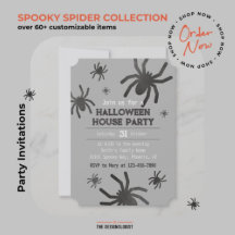 Skrämmande spindel Glad Halloween-fest Invitation