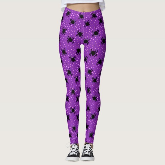 Skrämmande Spindel Halloween Leggings (Framsida)