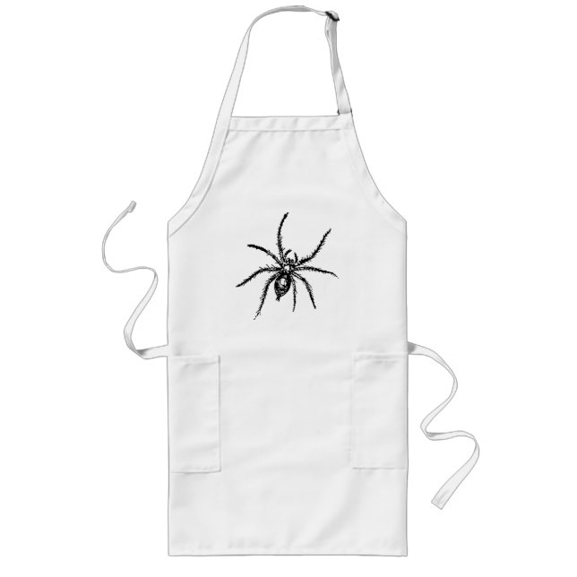 Skrämmande spindel till Halloween Långt Förkläde (Framsidan)