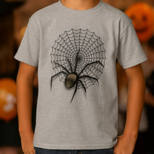 Skrämmande spindelnät Halloween barn kortärmad T Shirt