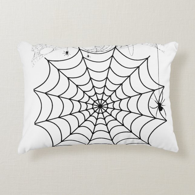 Skrämmande spindelnät Halloween Prydnadskudde (Framsidan)