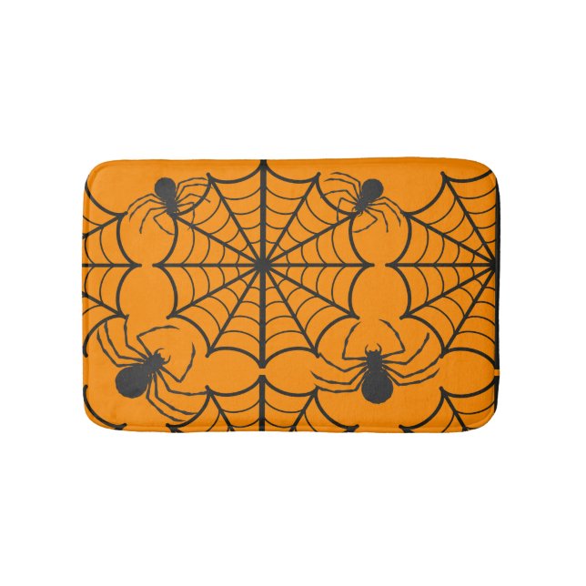 Skrämmande spindelnätshalloween badrumsmatta (Framsidan)