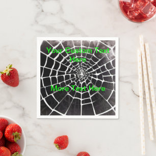 Skrämmande spindelnätsmönster Halloween anpassad Pappersservett