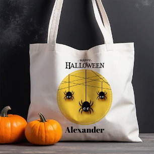 Skrämmande spindlar Spindelnät Halloween Tygkasse