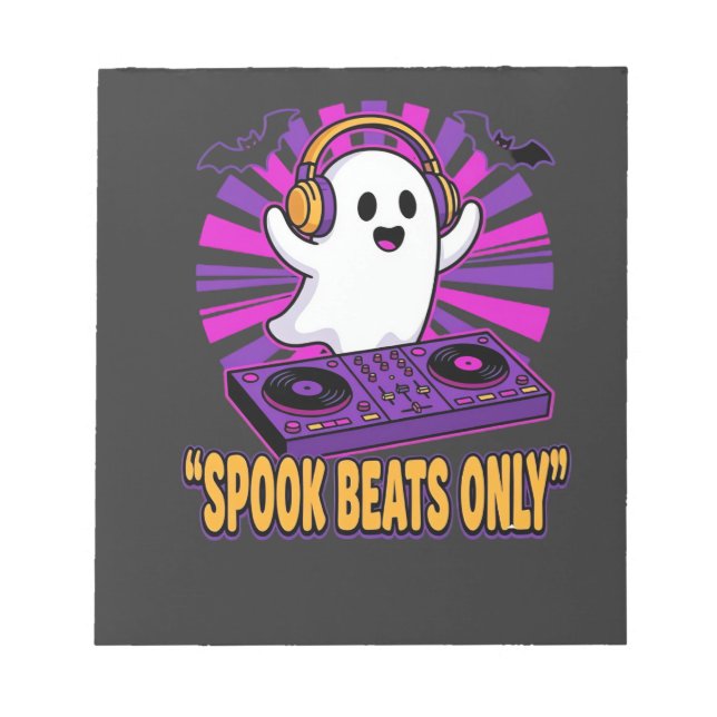 Skrämmande spök-DJ Halloween-beats design_1 Anteckningsblock (Framsida)
