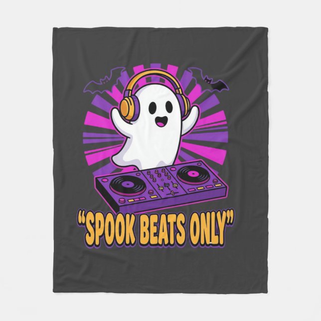 Skrämmande spök-DJ Halloween-beats design_1 Fleecefilt (Framsidan)