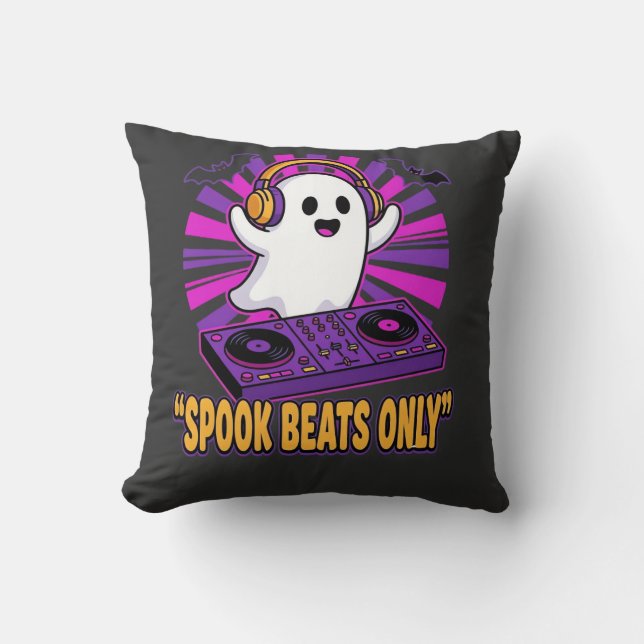Skrämmande spök-DJ Halloween-beats design_1 Kudde (Framsida)