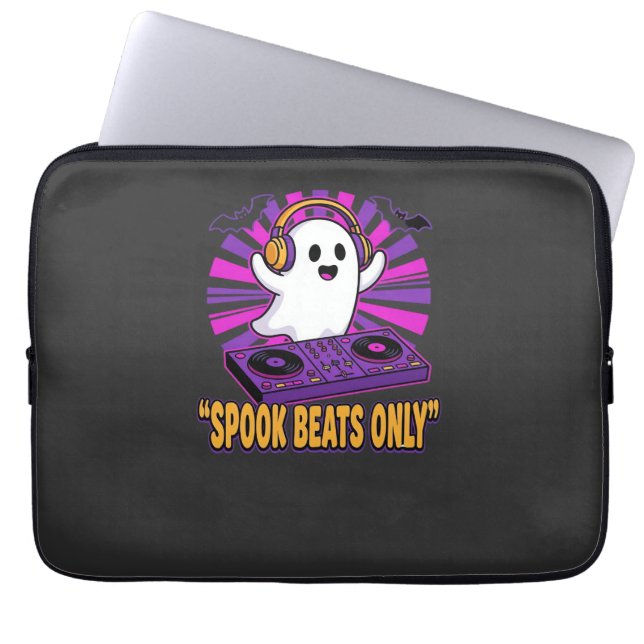Skrämmande spök-DJ Halloween-beats design_1 Laptop Fodral (Framsidan)