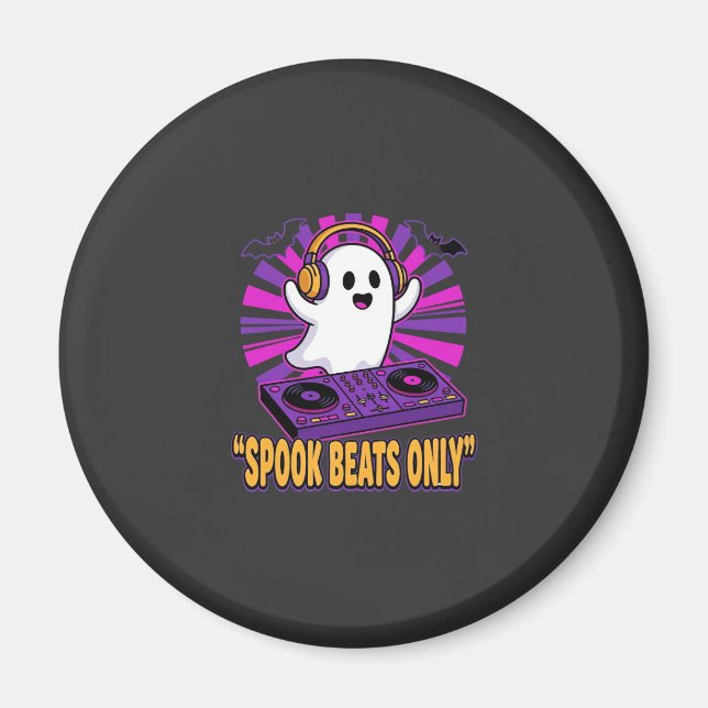 Skrämmande spök-DJ Halloween-beats design_1 Magnet (Framsidan)