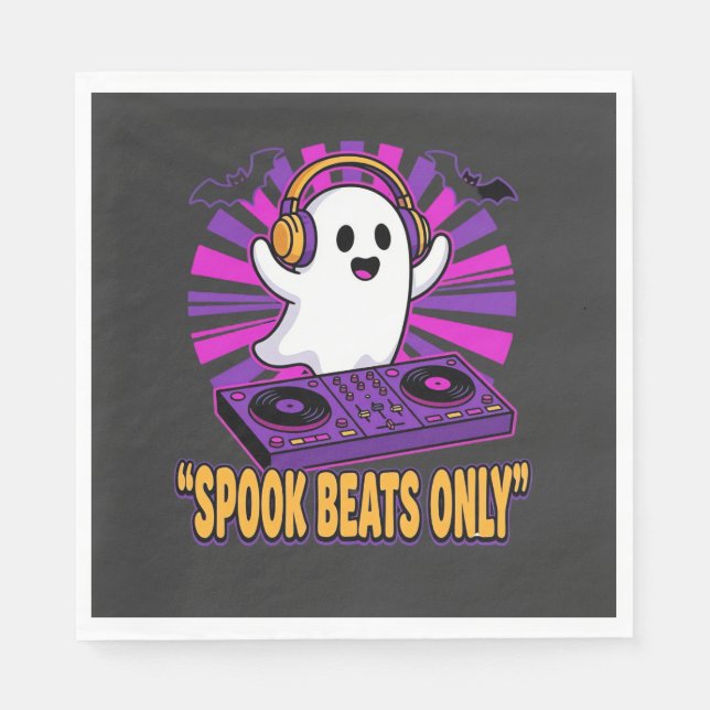 Skrämmande spök-DJ Halloween-beats design_1 Pappersservett (Framsidan)