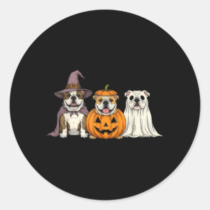 Skrämmande spök engelsk bulldoggspumpa Halloween h Runt Klistermärke