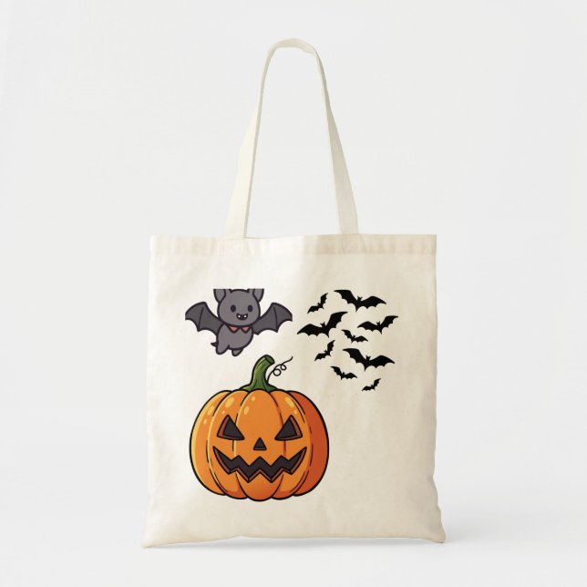 Skrämmande spök Halloween-handelsväska Tygkasse (Framsidan)
