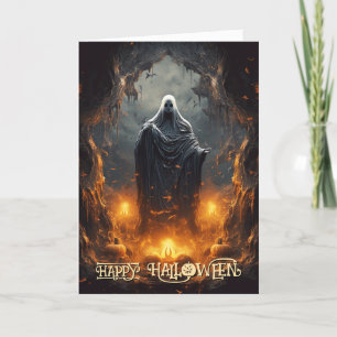 Skrämmande spök Halloween Helgkort