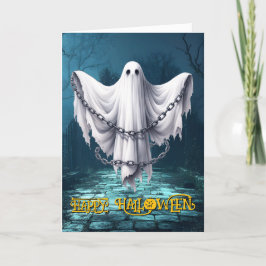 Skrämmande Spök Halloween Helgkort