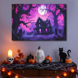 Skrämmande spök-Halloween herrgårdsduktavla Canvastryck
