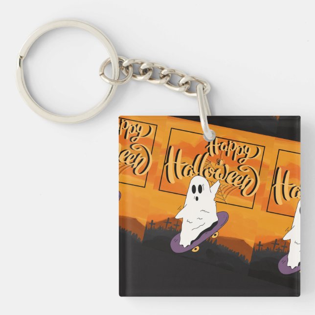 Skrämmande spök Halloween-kostym festinbjudan (Framsidan)
