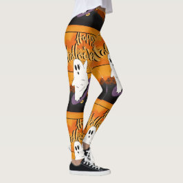 Skrämmande spök Halloween-kostym festinbjudan Leggings