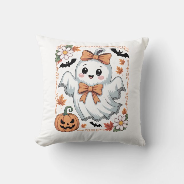 Skrämmande spök Halloween Kudde (Framsida)
