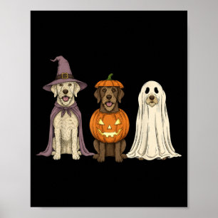 Skrämmande spök italiensk spinone-pumpa Halloween- Poster