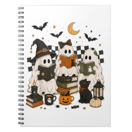 Skrämmande spök läsning böcker rolig Halloween Anteckningsbok