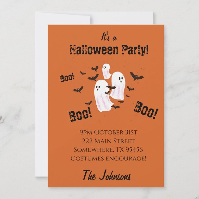 Skrämmande spökbarn Halloween-fest-inbjudan   Inbjudningar (Framsida)