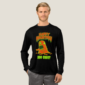 Skrämmande spökboo Halloween kuslig grön orange T Shirt