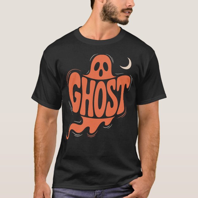 Skrämmande spöke Glad Halloween högtid T Shirt (Framsida)