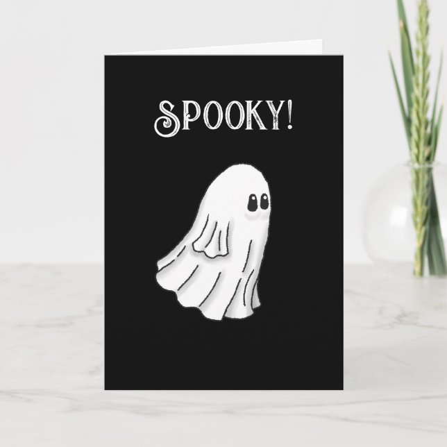 Skrämmande spöke Glad Halloween-kort Inbjudan (Framsida)