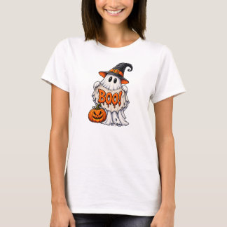 Skrämmande spöke med boo-banner t shirt