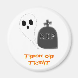 Skrämmande spöke med grav Halloween-magnet Magnet