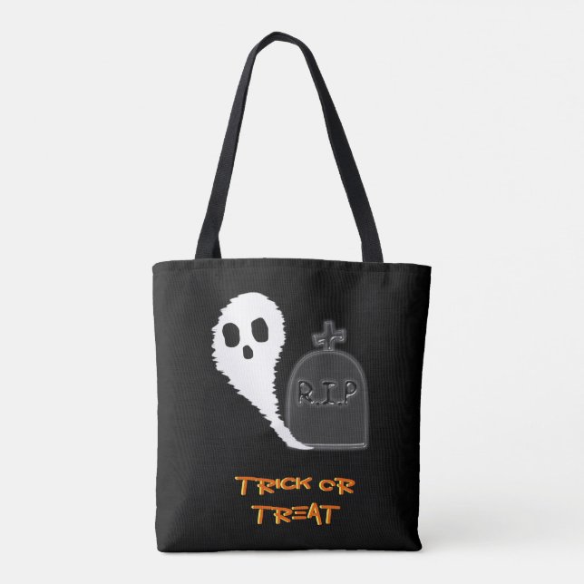Skrämmande spöke med Halloween-grav Tygkasse (Baksida)